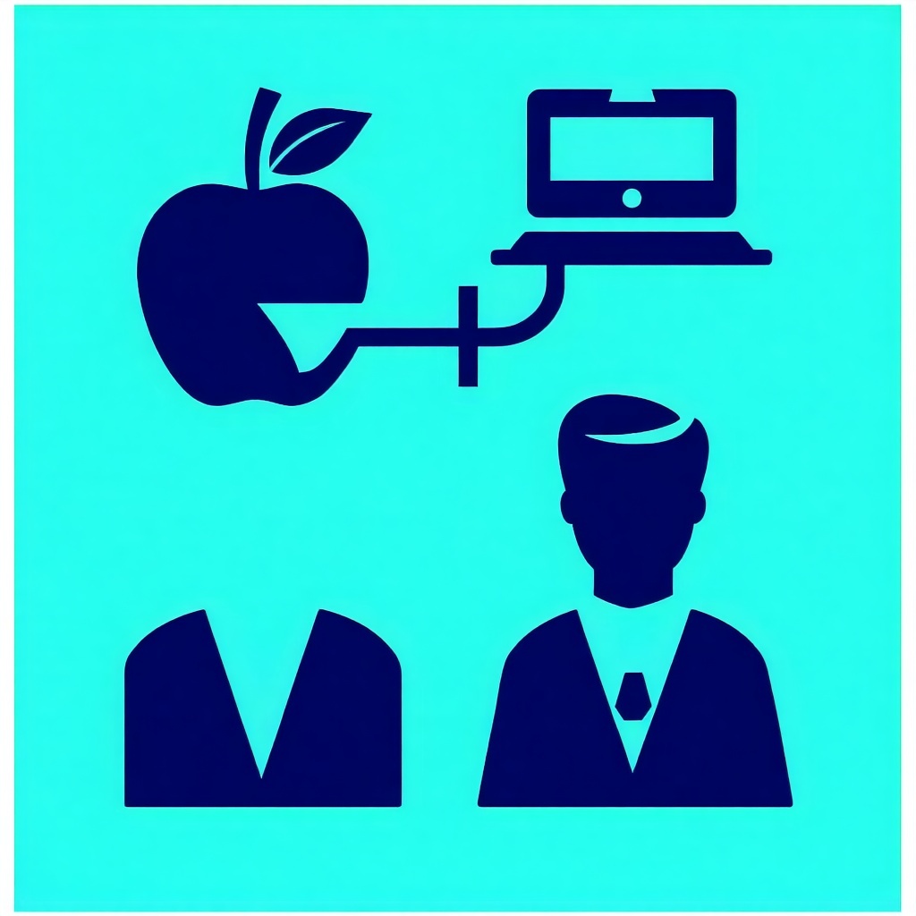 Career Leadership infographic icon in navy and teal showing how we help members build the next generation of industry leaders in food production through content research webinars whitepapers studies and live events