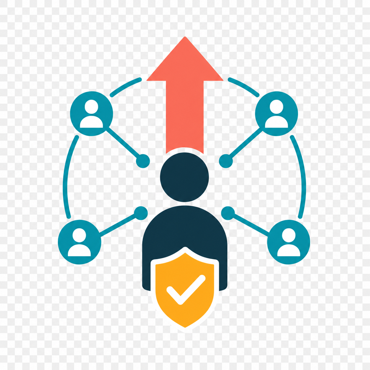 Influence Icon with Slate and Salmon Color Palette