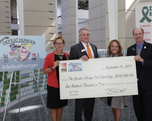 2017 DEFEAT HUNGER campaign at PROCESS EXPO - $100,000 Check for Greater Chicago Food Depository